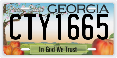 GA license plate CTY1665