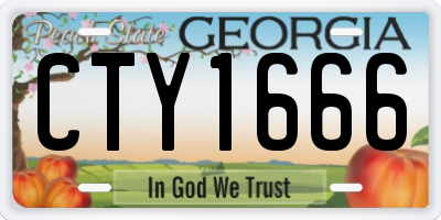 GA license plate CTY1666