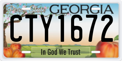 GA license plate CTY1672