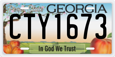 GA license plate CTY1673