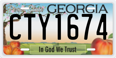 GA license plate CTY1674
