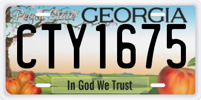 GA license plate CTY1675
