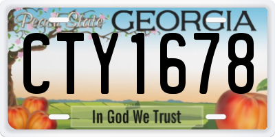 GA license plate CTY1678