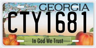 GA license plate CTY1681
