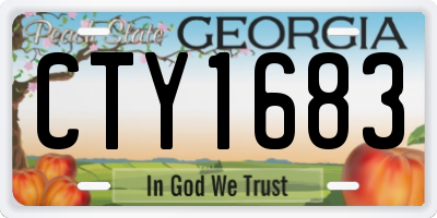 GA license plate CTY1683