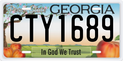 GA license plate CTY1689