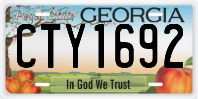 GA license plate CTY1692