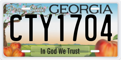 GA license plate CTY1704