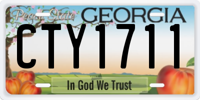 GA license plate CTY1711