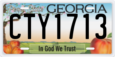 GA license plate CTY1713