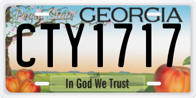 GA license plate CTY1717