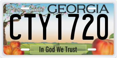 GA license plate CTY1720