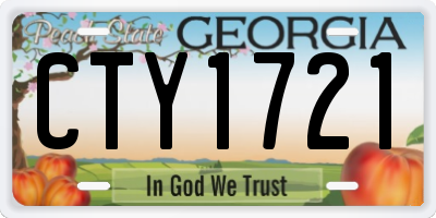 GA license plate CTY1721