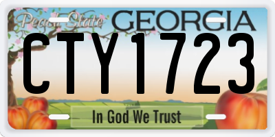 GA license plate CTY1723