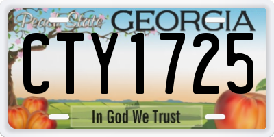 GA license plate CTY1725