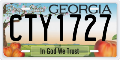 GA license plate CTY1727