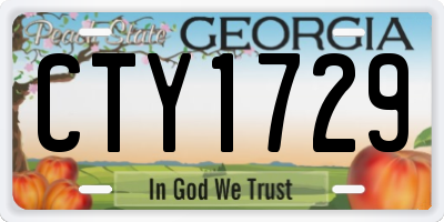 GA license plate CTY1729