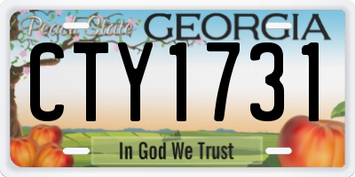 GA license plate CTY1731