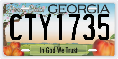 GA license plate CTY1735