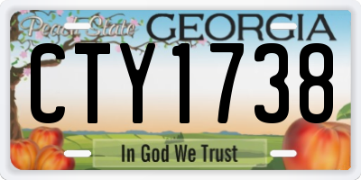 GA license plate CTY1738