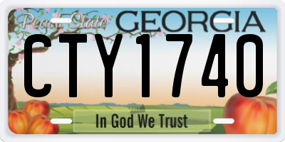 GA license plate CTY1740