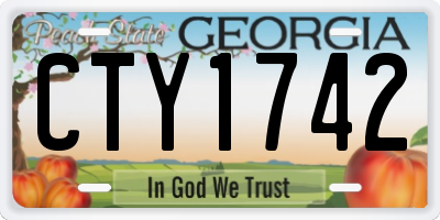 GA license plate CTY1742