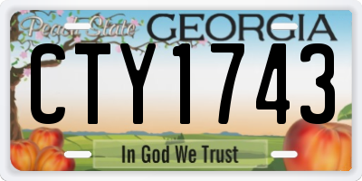 GA license plate CTY1743