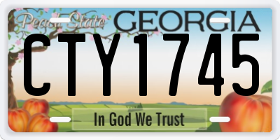 GA license plate CTY1745