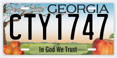 GA license plate CTY1747