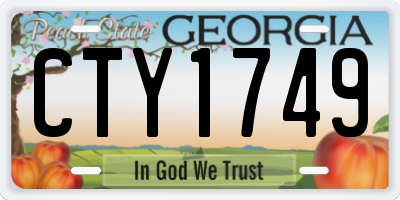 GA license plate CTY1749