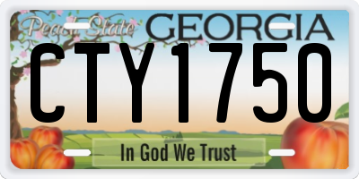 GA license plate CTY1750