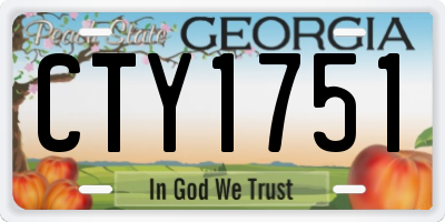 GA license plate CTY1751