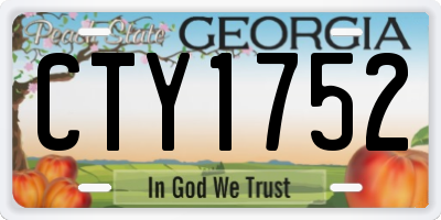 GA license plate CTY1752