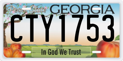 GA license plate CTY1753