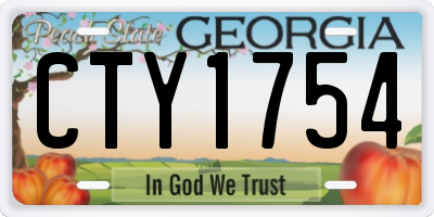 GA license plate CTY1754