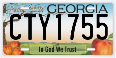 GA license plate CTY1755