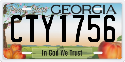 GA license plate CTY1756