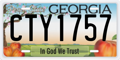 GA license plate CTY1757