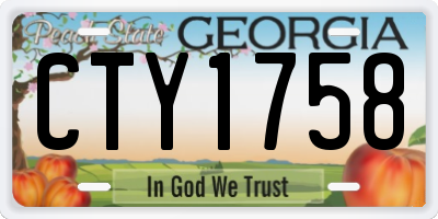GA license plate CTY1758