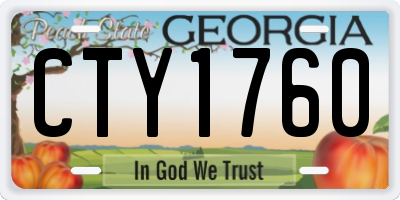 GA license plate CTY1760