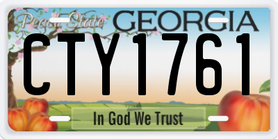 GA license plate CTY1761