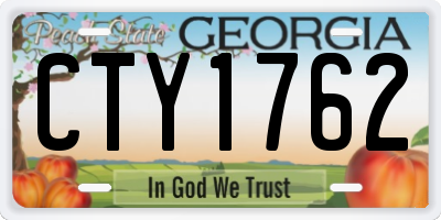 GA license plate CTY1762