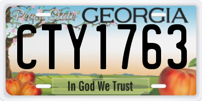GA license plate CTY1763