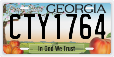 GA license plate CTY1764