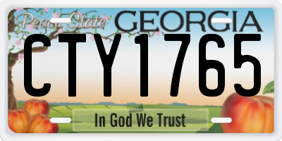 GA license plate CTY1765
