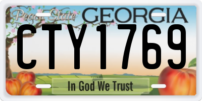 GA license plate CTY1769