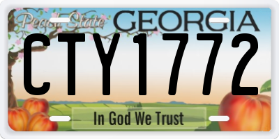 GA license plate CTY1772