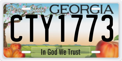 GA license plate CTY1773