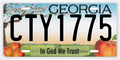 GA license plate CTY1775
