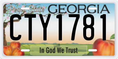 GA license plate CTY1781